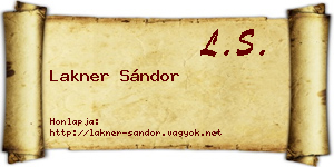 Lakner Sándor névjegykártya