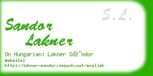 sandor lakner business card